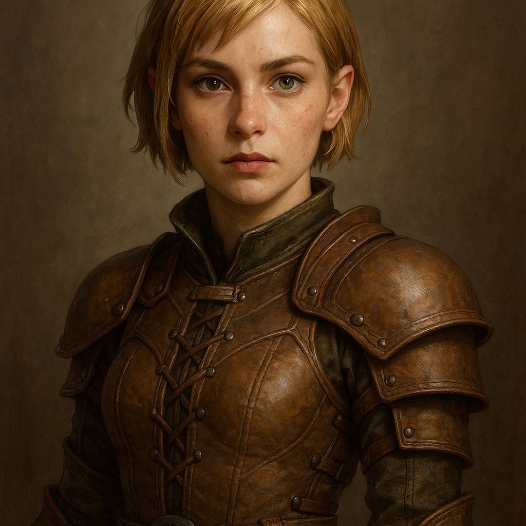 Fantasy Woman with Heterochromia in Leather Armor