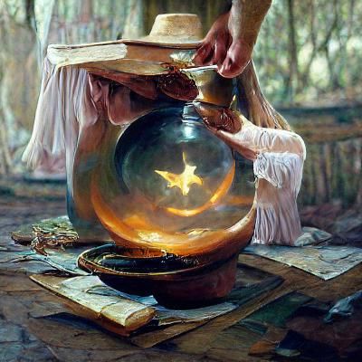 Mystical Incantation in Oil Painting Style