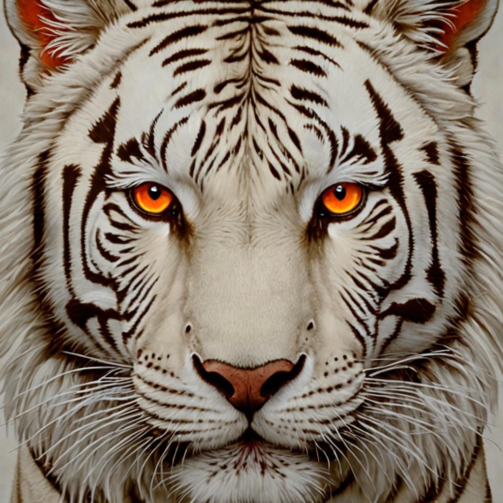 White Tiger Headshot in Splash Punk Style