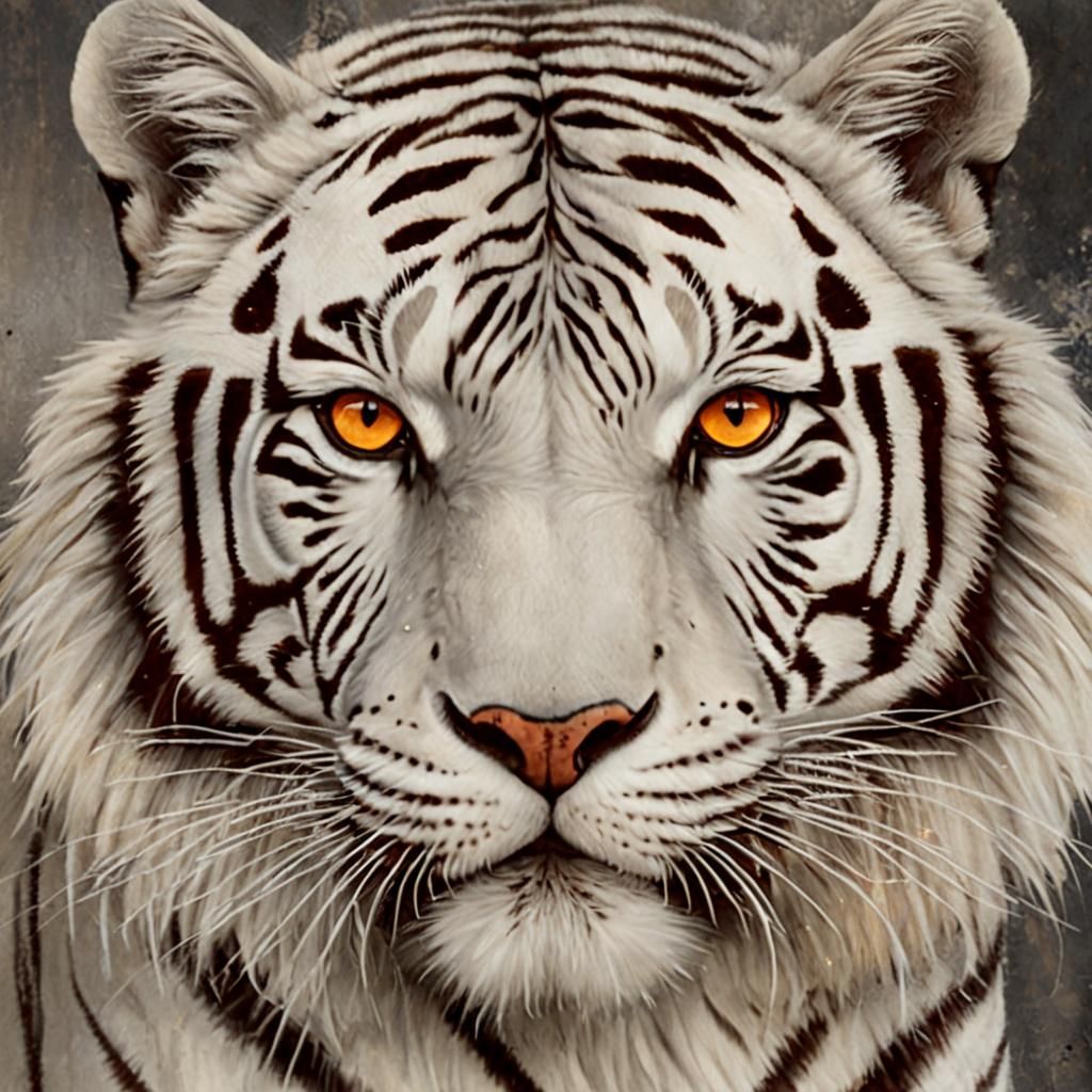 White Tiger Headshot in Splash Punk Style