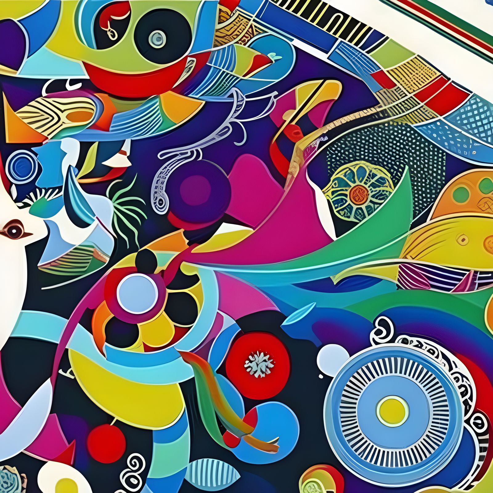 Intricate Abstract Painting with Cosmic Details