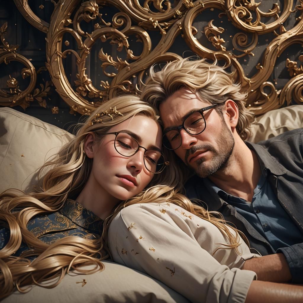 Man and Wife Sleeping: Detailed Matte Painting