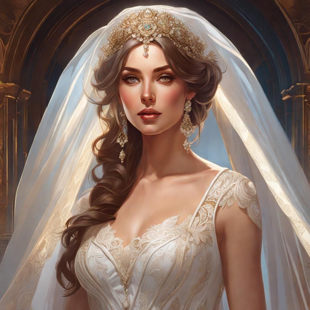 British Bride Portrait in Ethereal Fantasy Style