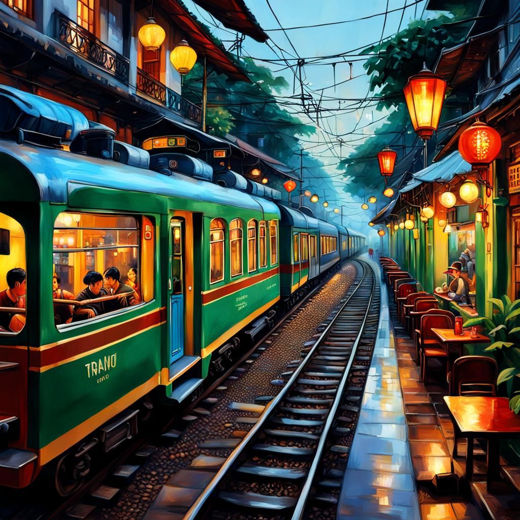 Hanoi train street coffee