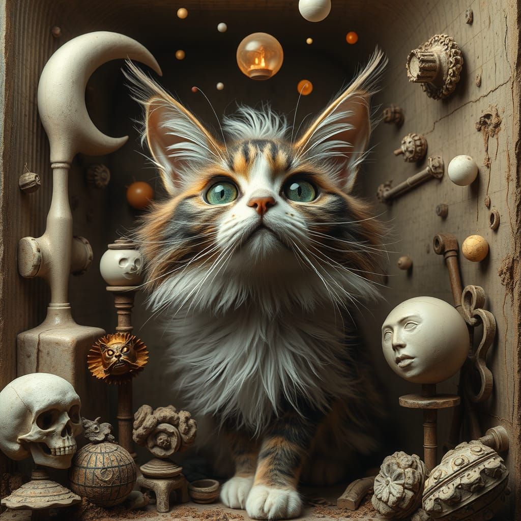 Surrealist Feline Masterpiece