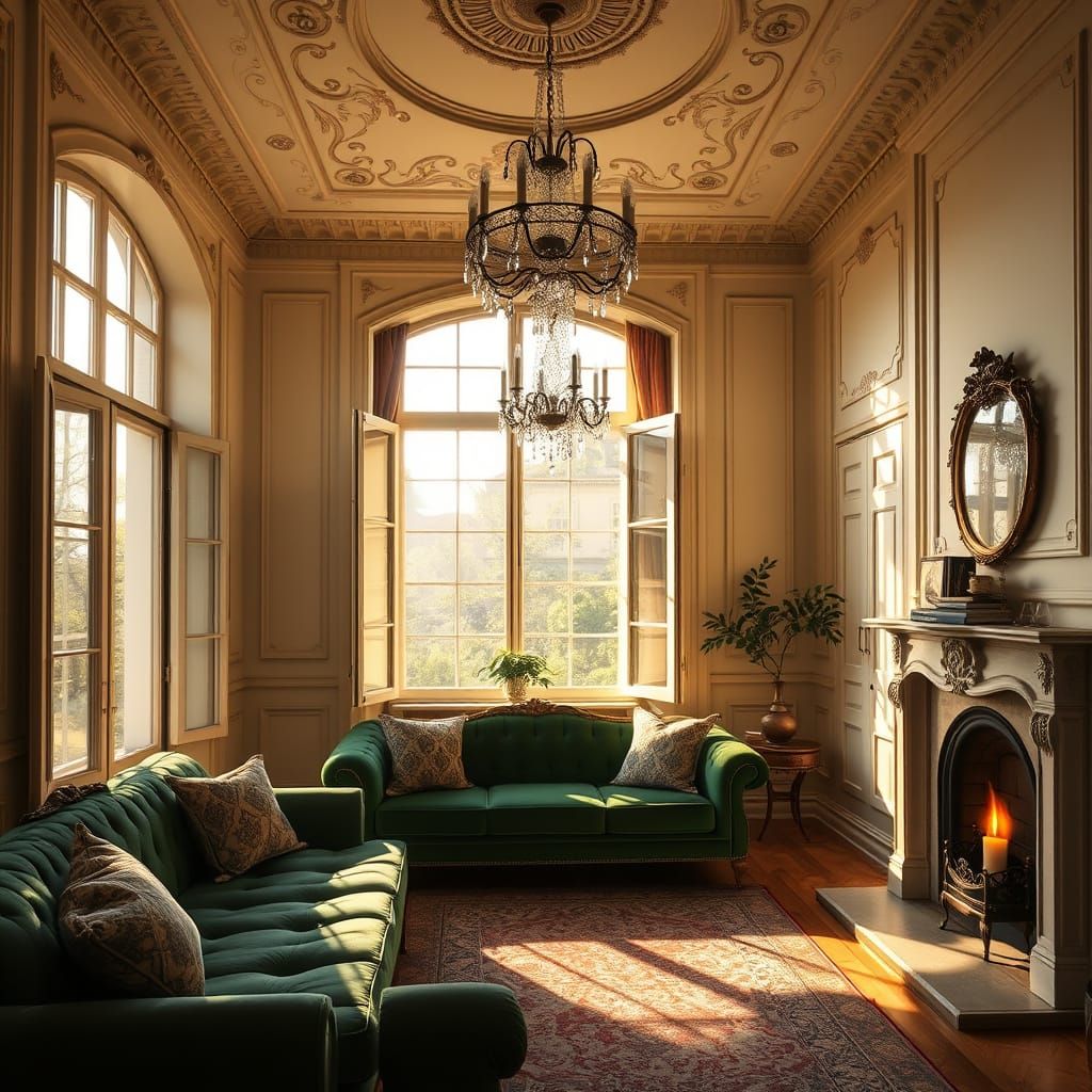 French Country Living Room Radiates Warmth and Elegance