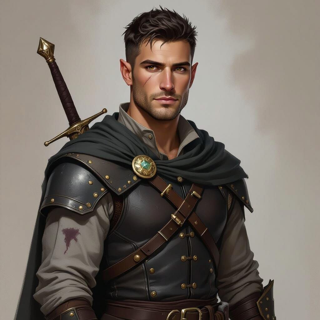 Burly Half-Elf Warrior Concept Art