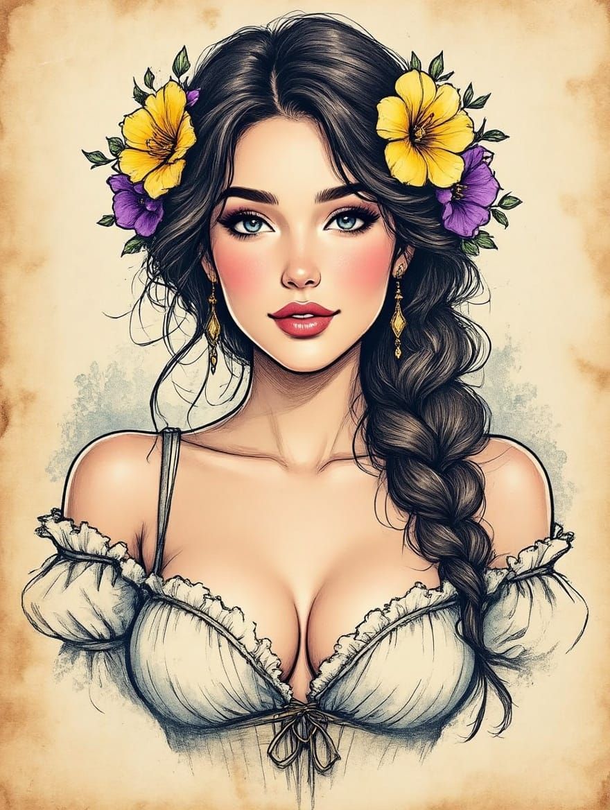 Beautiful woman portrait, flowers in her Hair

HiDream I1 Full