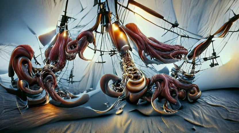 Kraken Attack: Giant Squid vs. Sailing Ship