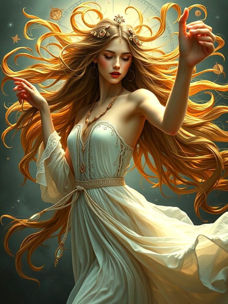 Bohemian Goddess Dancing in Psychedelic Ballet