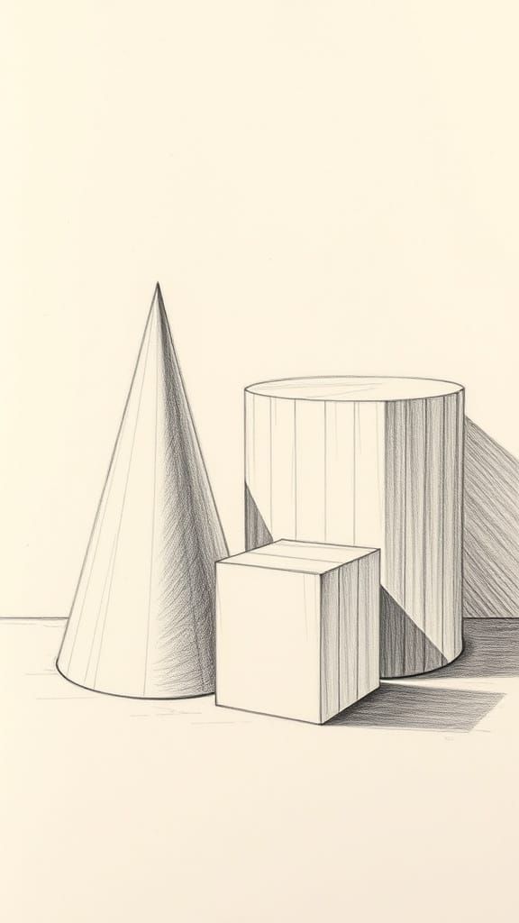 Geometric Shapes in Golden Light, Chiaroscuro Masterpiece