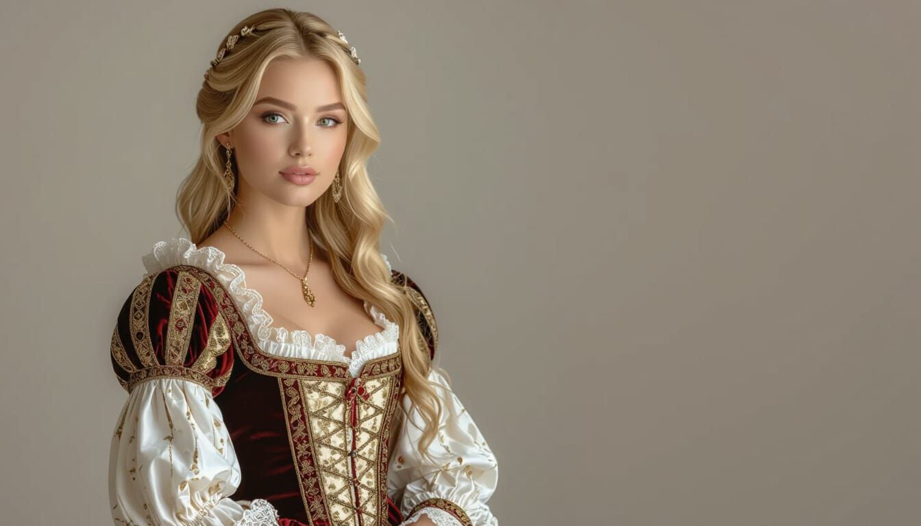 Photorealistic Portrait of a Woman in Elizabethan Dress