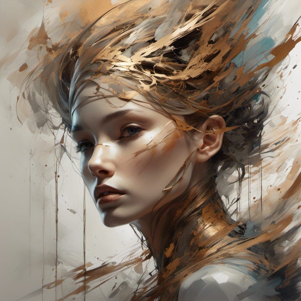 Hyperrealistic Portrait of a Beautiful Angelic Woman