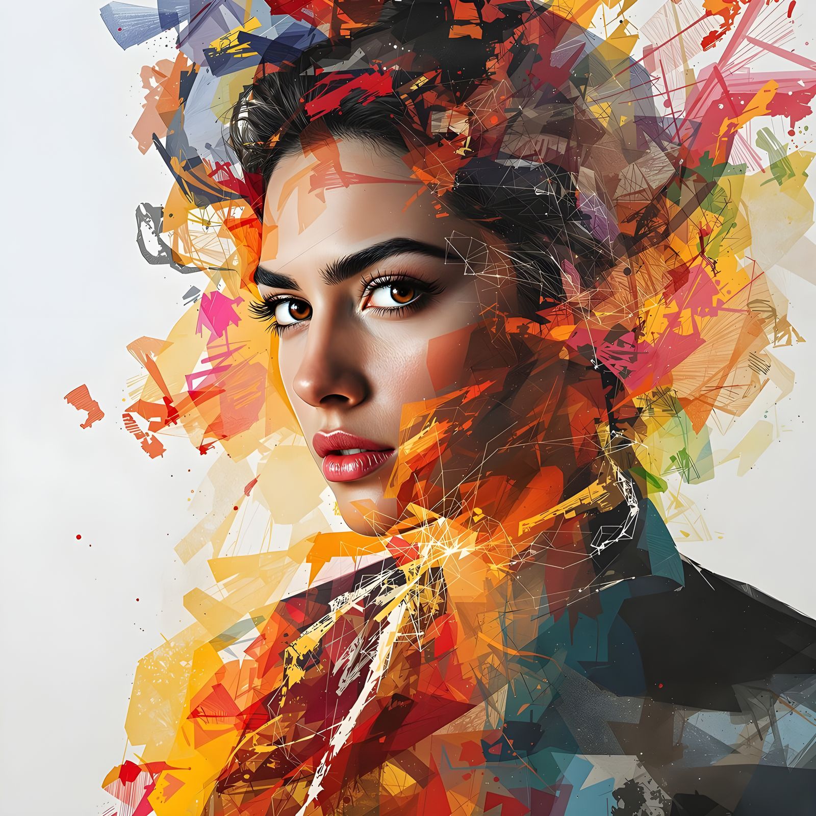 Abstract Artist in Vibrant Creative Flow