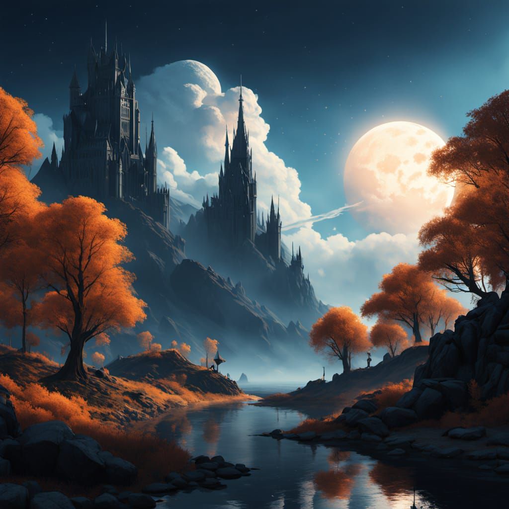 Fantasy Morning Star in Gradient Sky