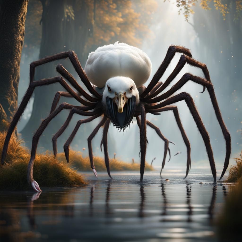 Duck with Spider Legs: Fantasy Concept Art