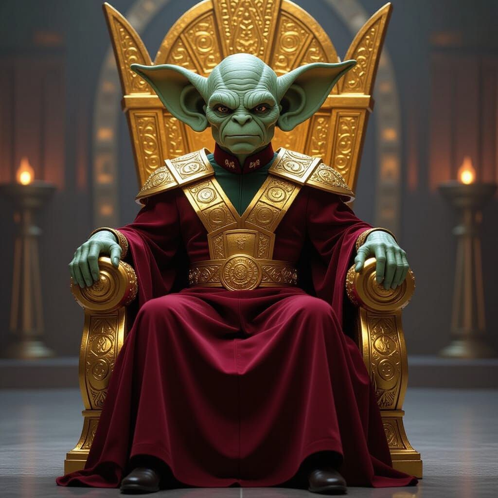 Ferengi Alien King on Gold Plated Throne