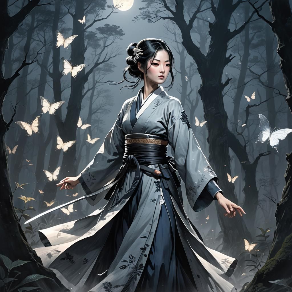 Eerie Gothic Warrior in Dark Fantasy Illustration