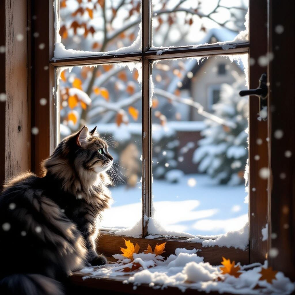 Surreal Summer Day Unfolds for a Curious House Cat