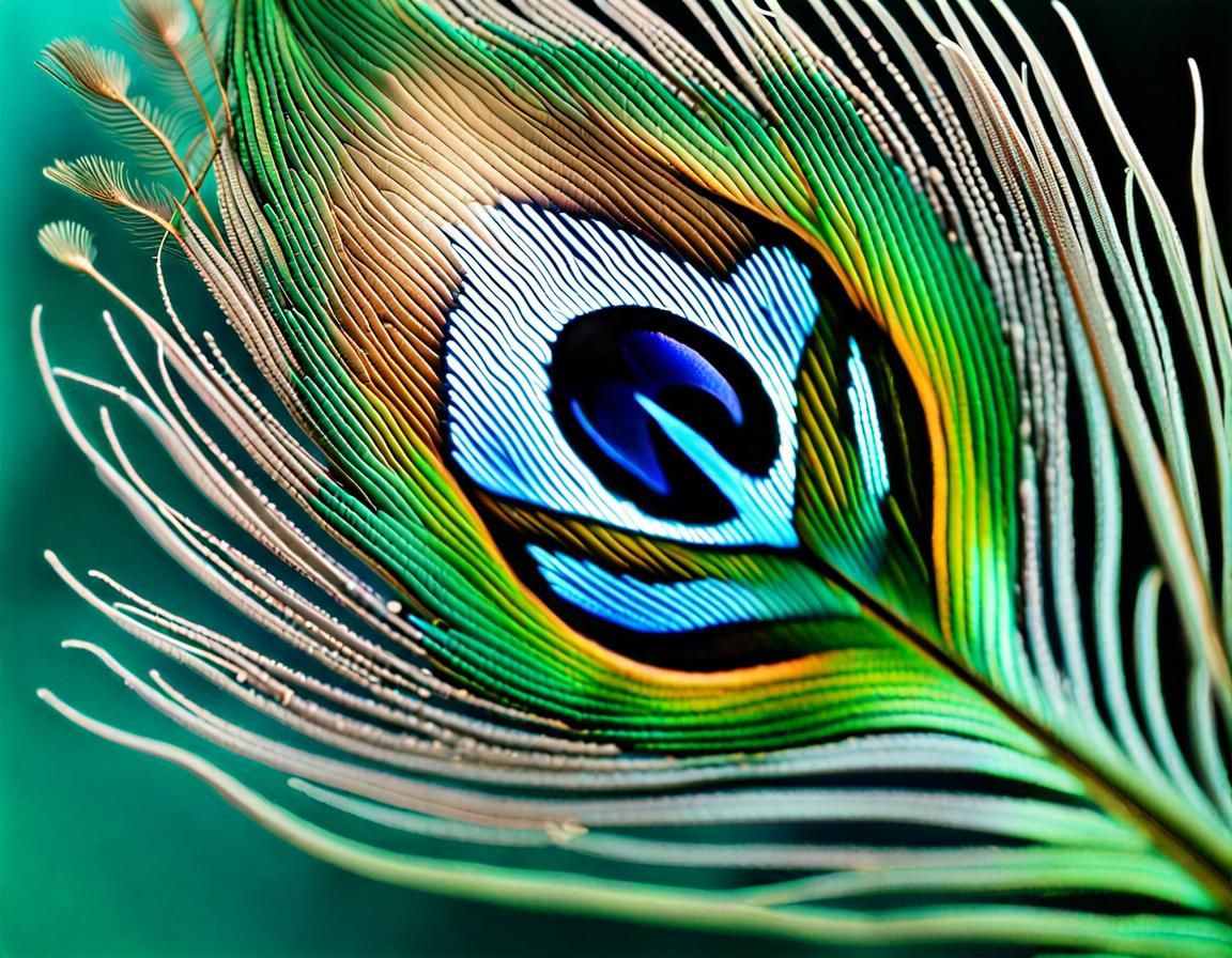 Macro Photography of Peacock Feather