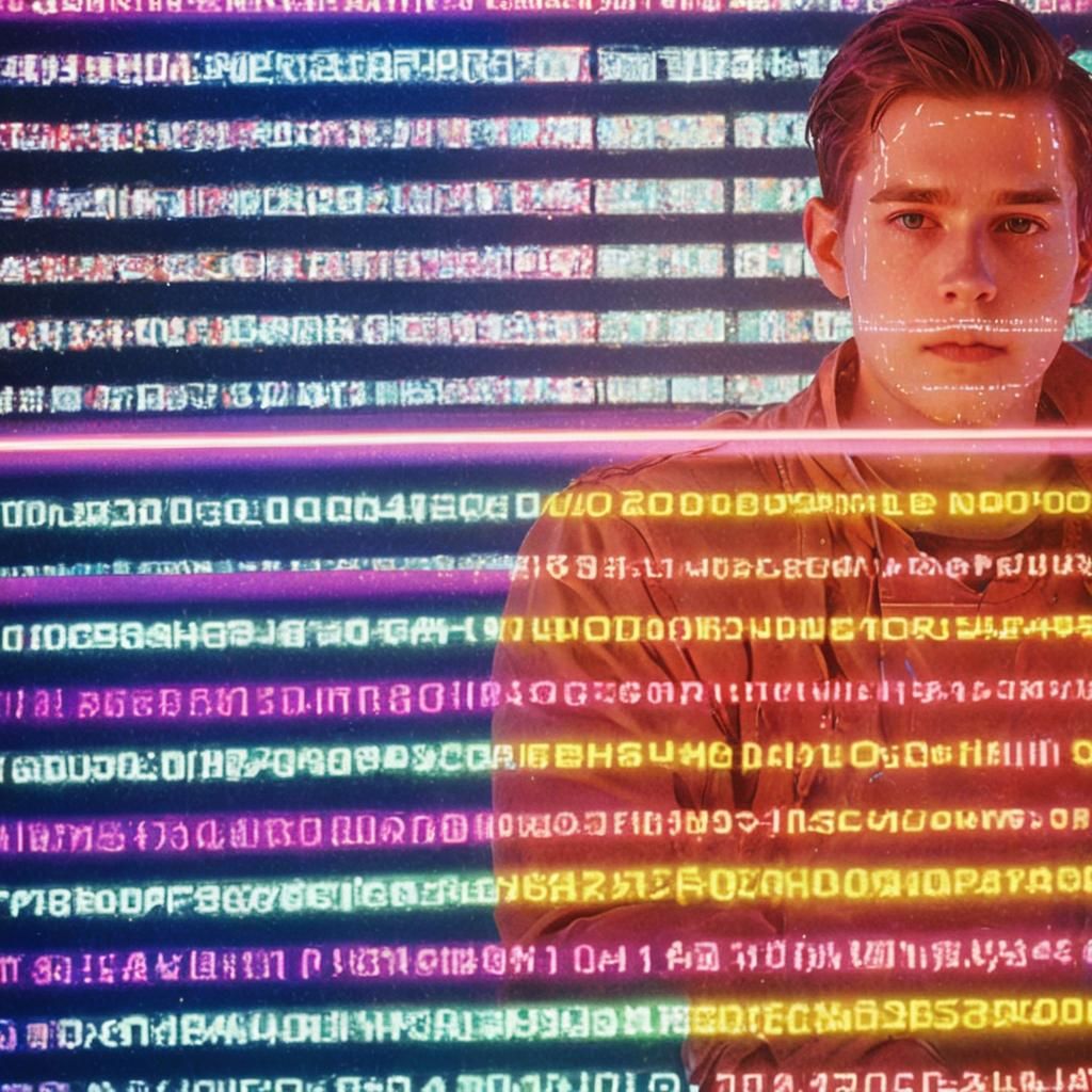 Cyberpunk Digital Portrait with Neon Accents