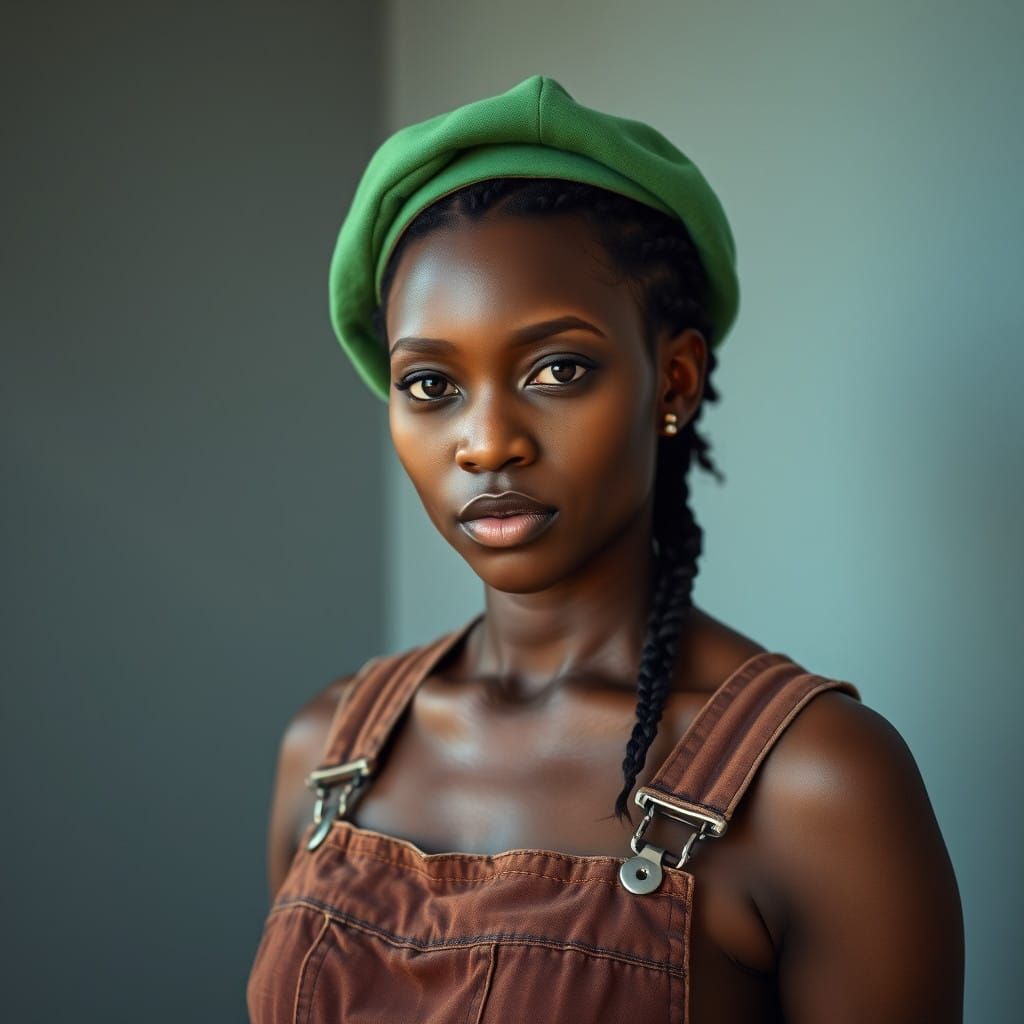Woman of African Descent in Elegant, Earthy Attire