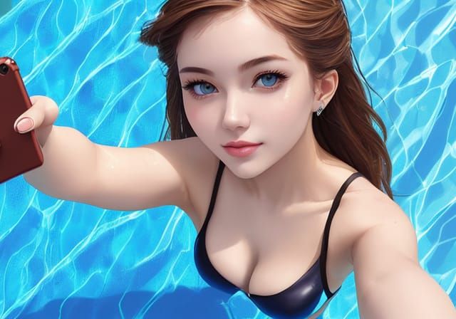 Serene Swimming Pool Reflecting Sky