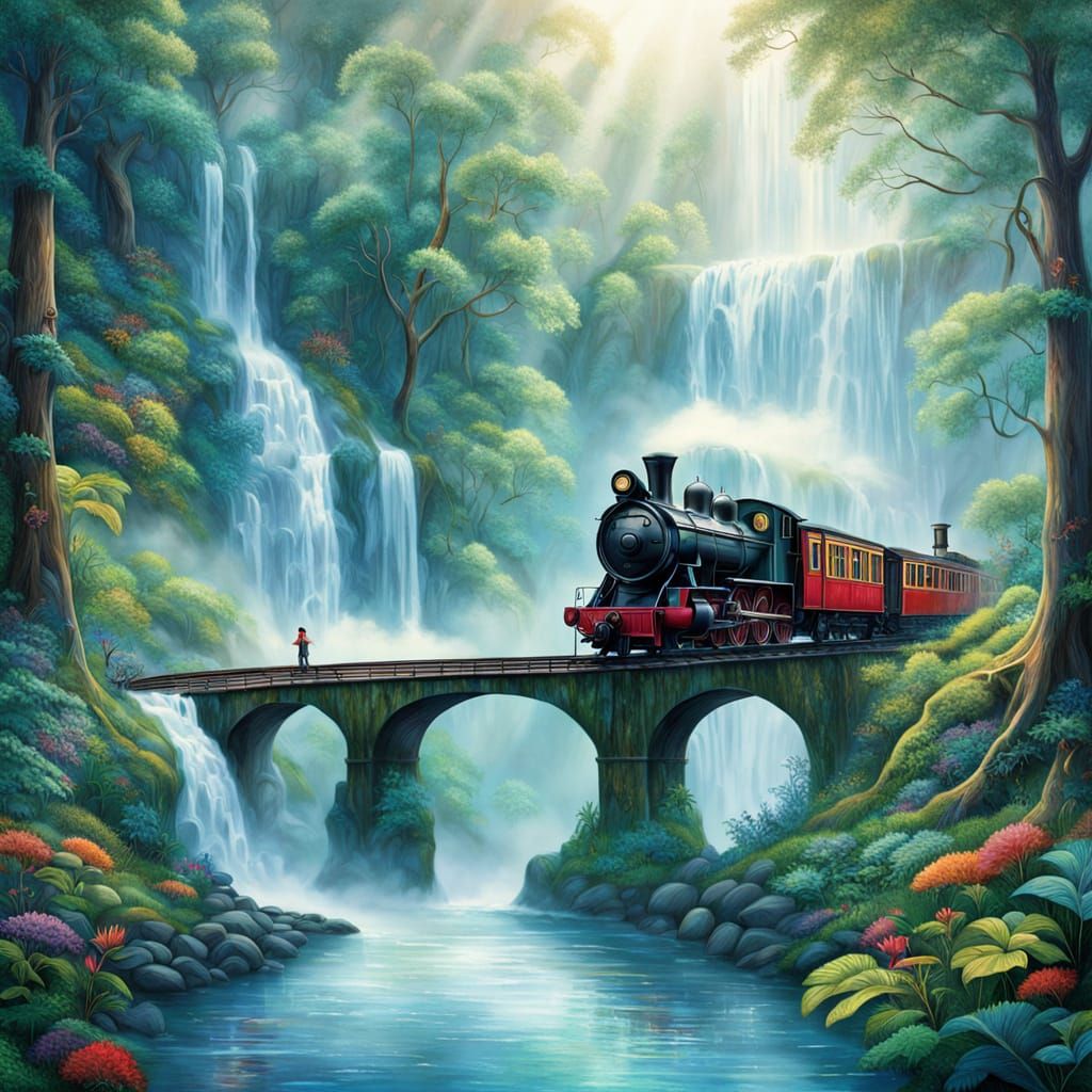 Whimsical Forest Portal in Enchanted Watercolor Style