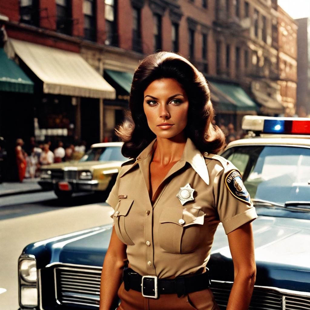 1970s Police Officer on NYC Street