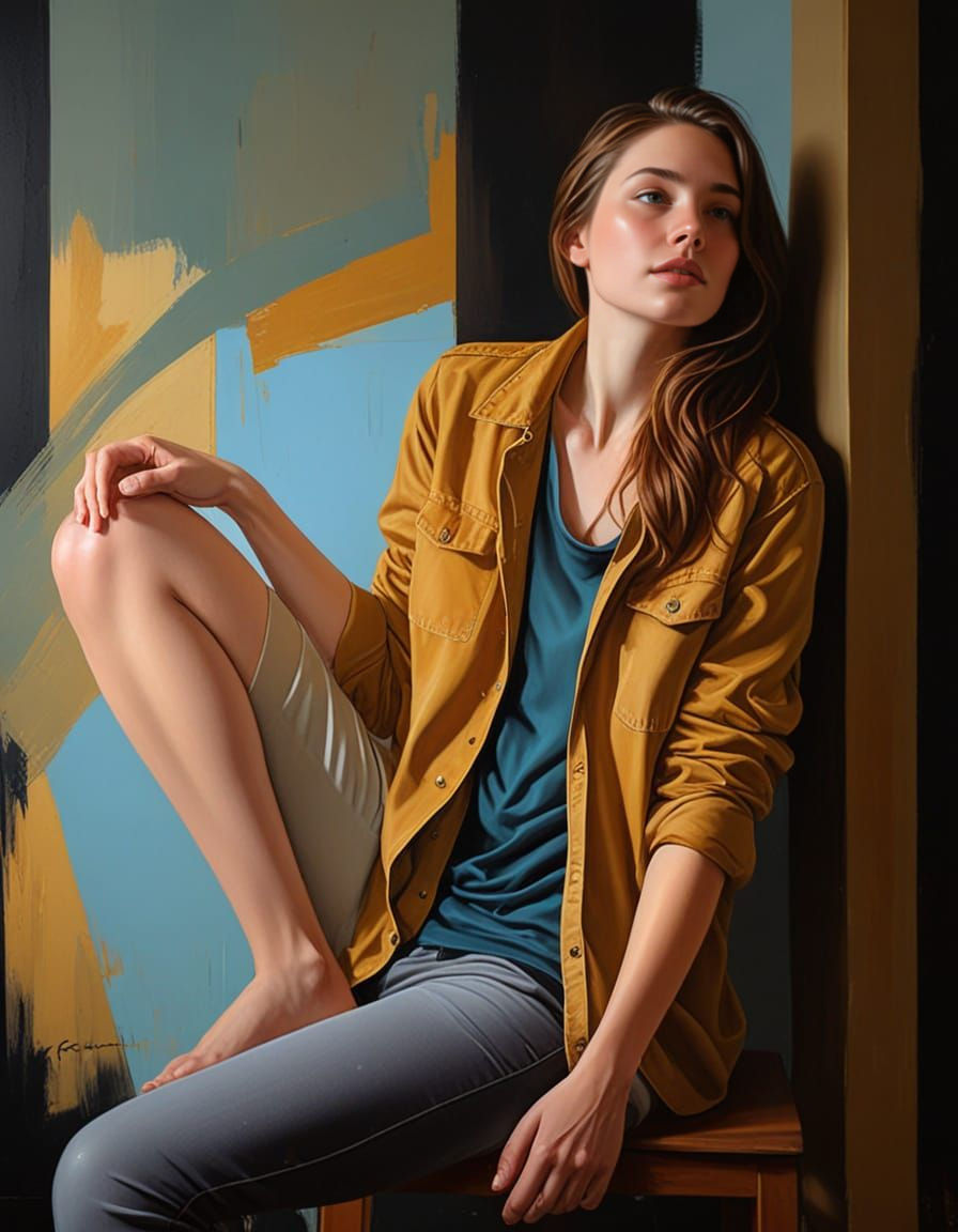 Emotional Portrait in American Realism Style