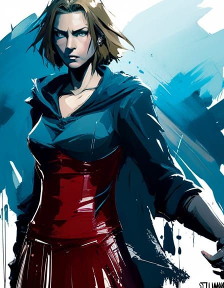 Sypha Belnades Portrait with Dynamic Brush Strokes