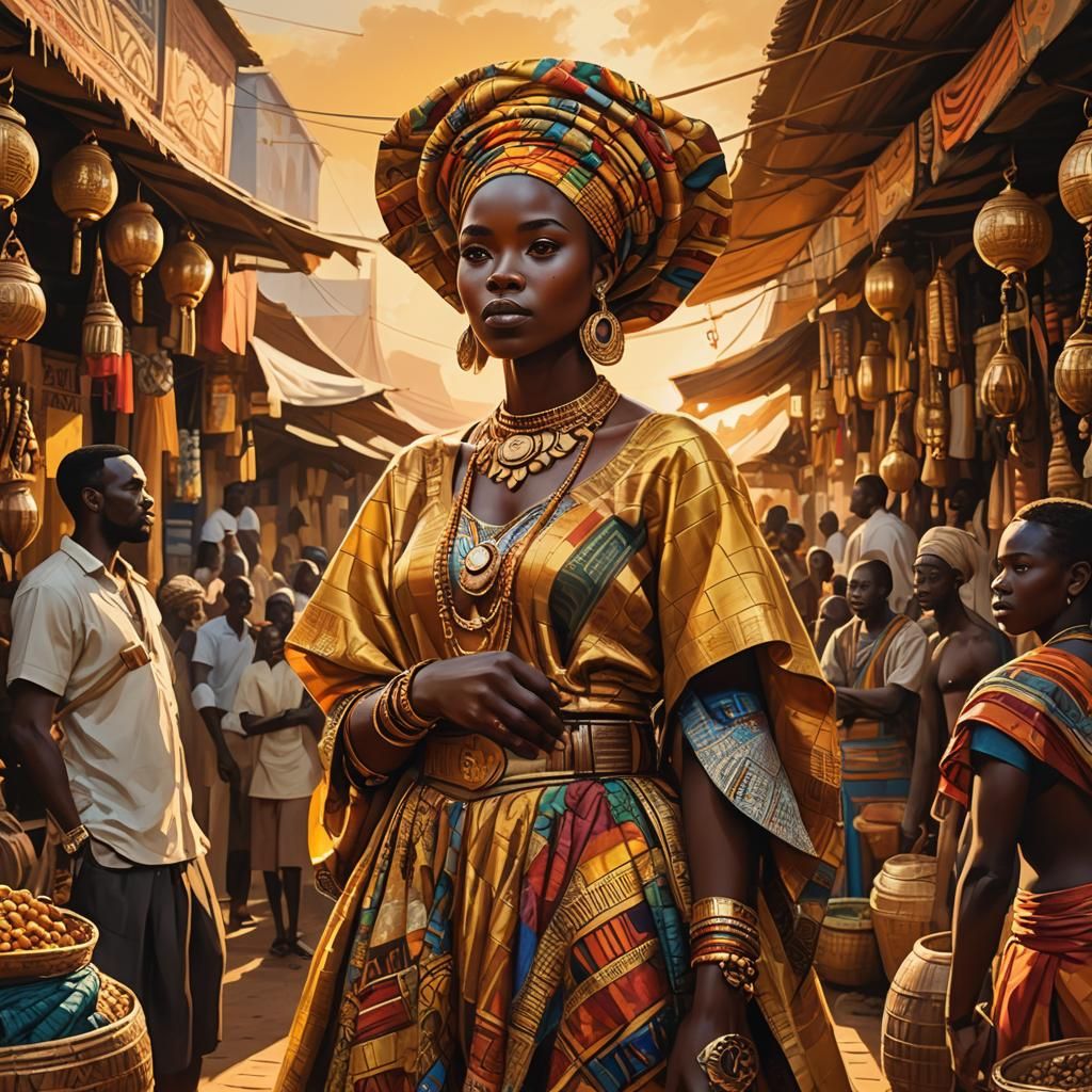 Igbo Woman in Vibrant African Market