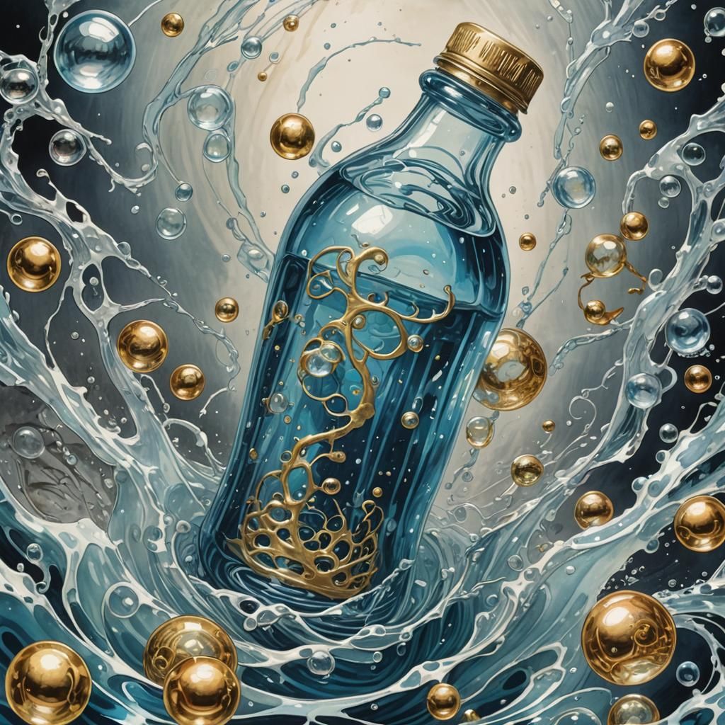 Water Bottle Sinking, Studio Ghibli Art