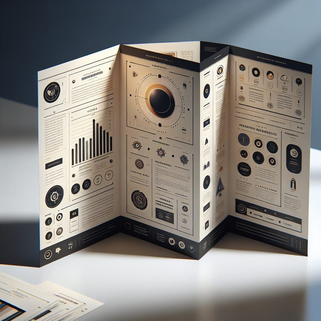 Realistic Tri-Fold Brochure on Table