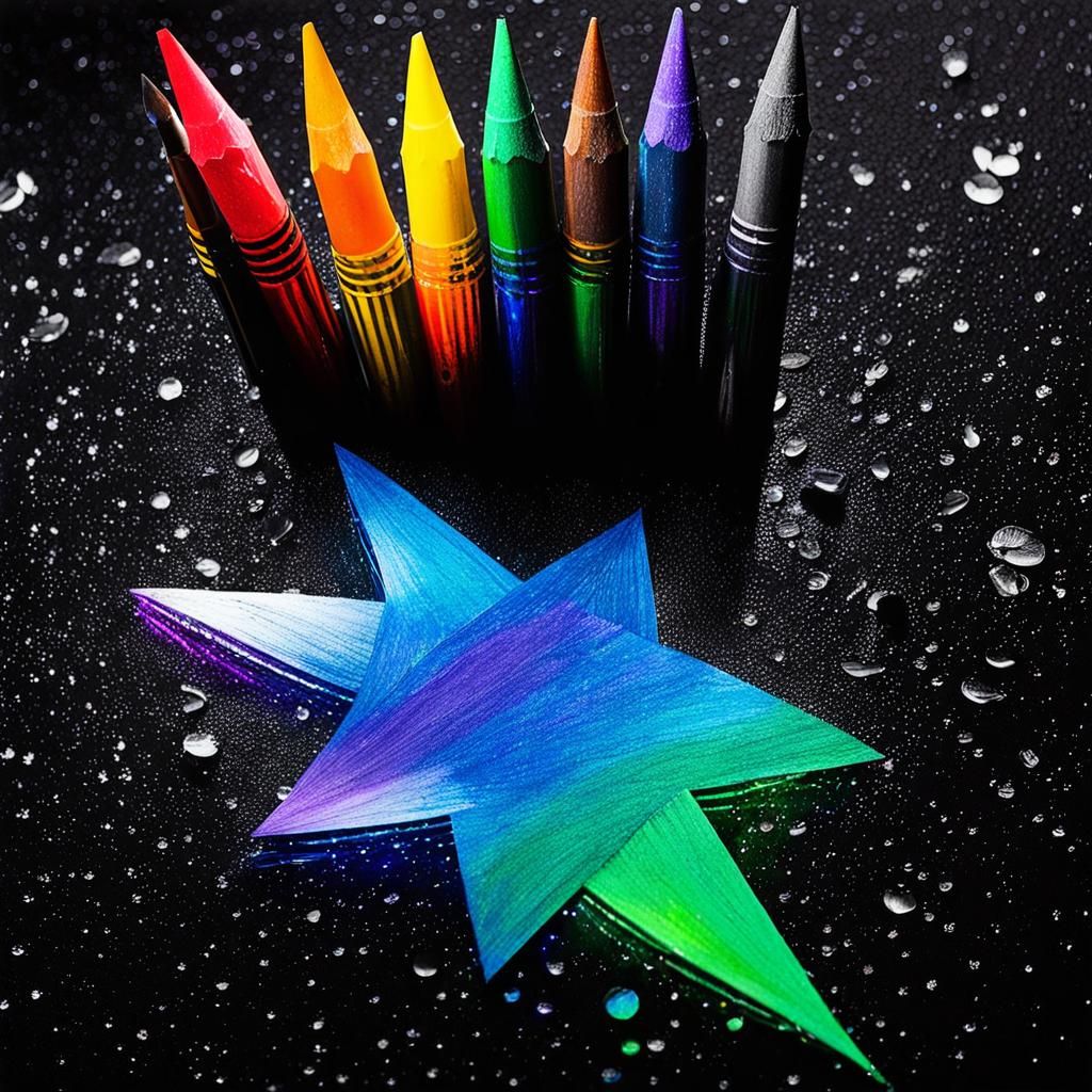 Rainbow Fairy in Crayon Art Rayograph