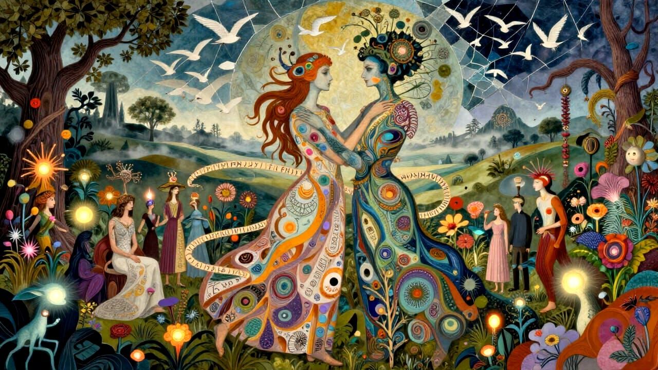 Surreal Garden Party in Cosmic Mindscape