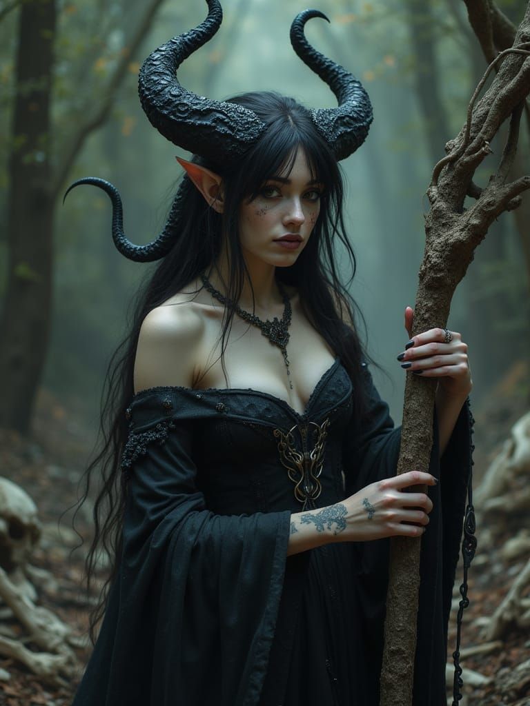 Demon Witch Overlord in Dark Fantasy Style