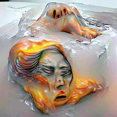 Surreal Melting Woman Portrait