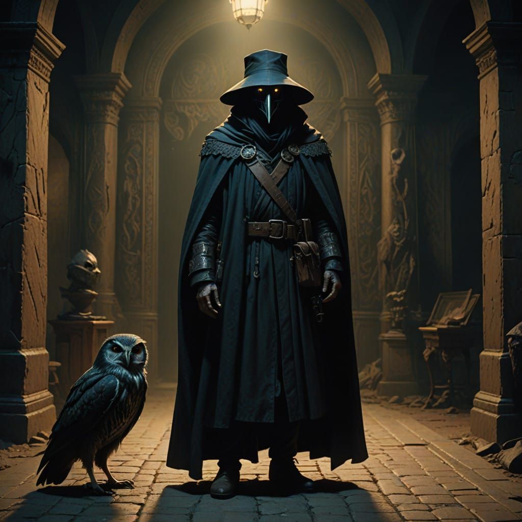 Eminent Owl Kenku Politician Exudes Authority in Film Noir-I...