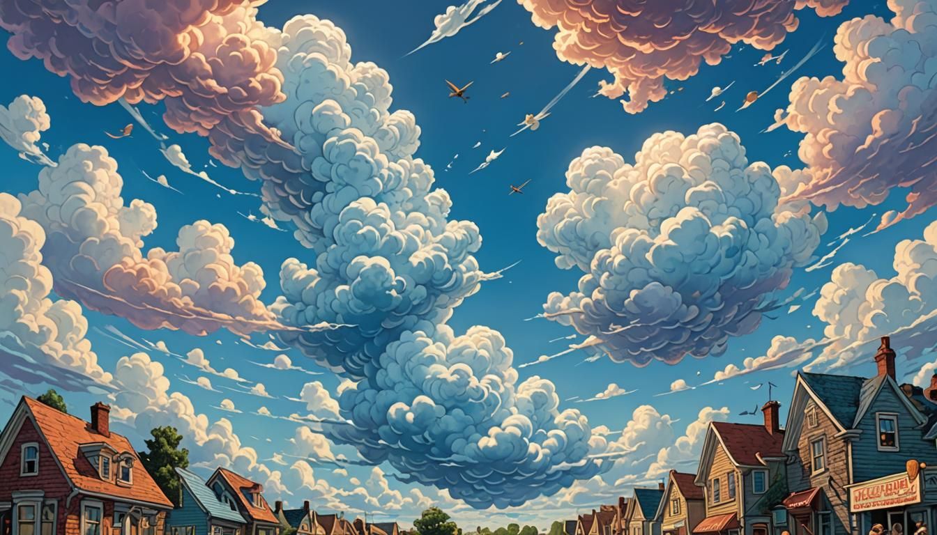 Cloud Sculptor Crafts Joyful Daydreams in Comic Art