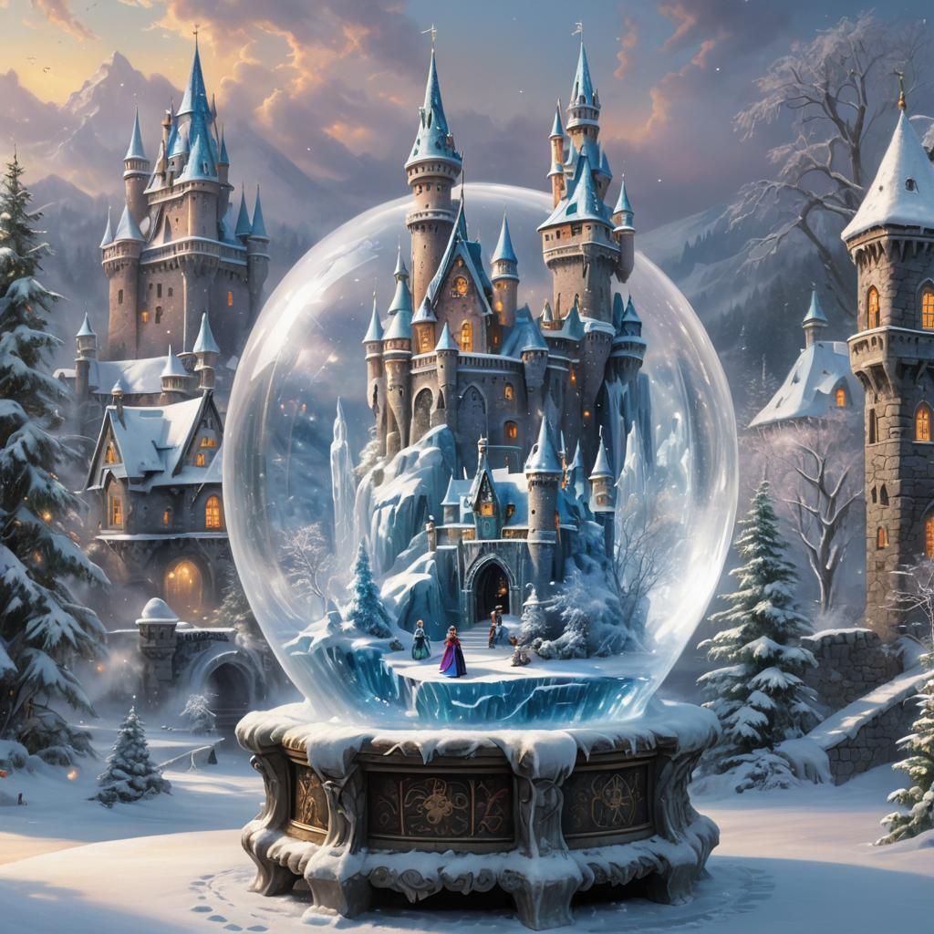 Frozen Snow Globe in Ice Castle