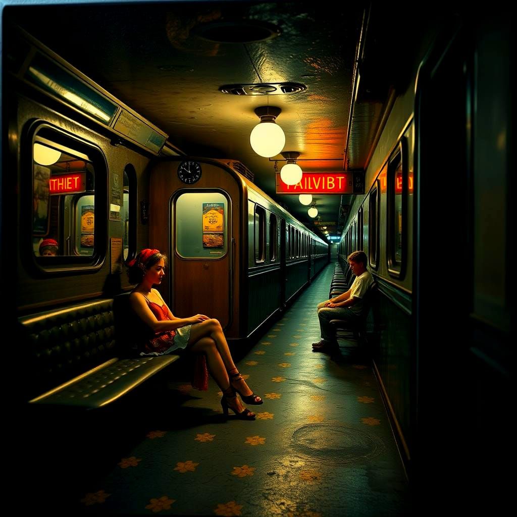 Surreal Train Journey: A 3D Rendering