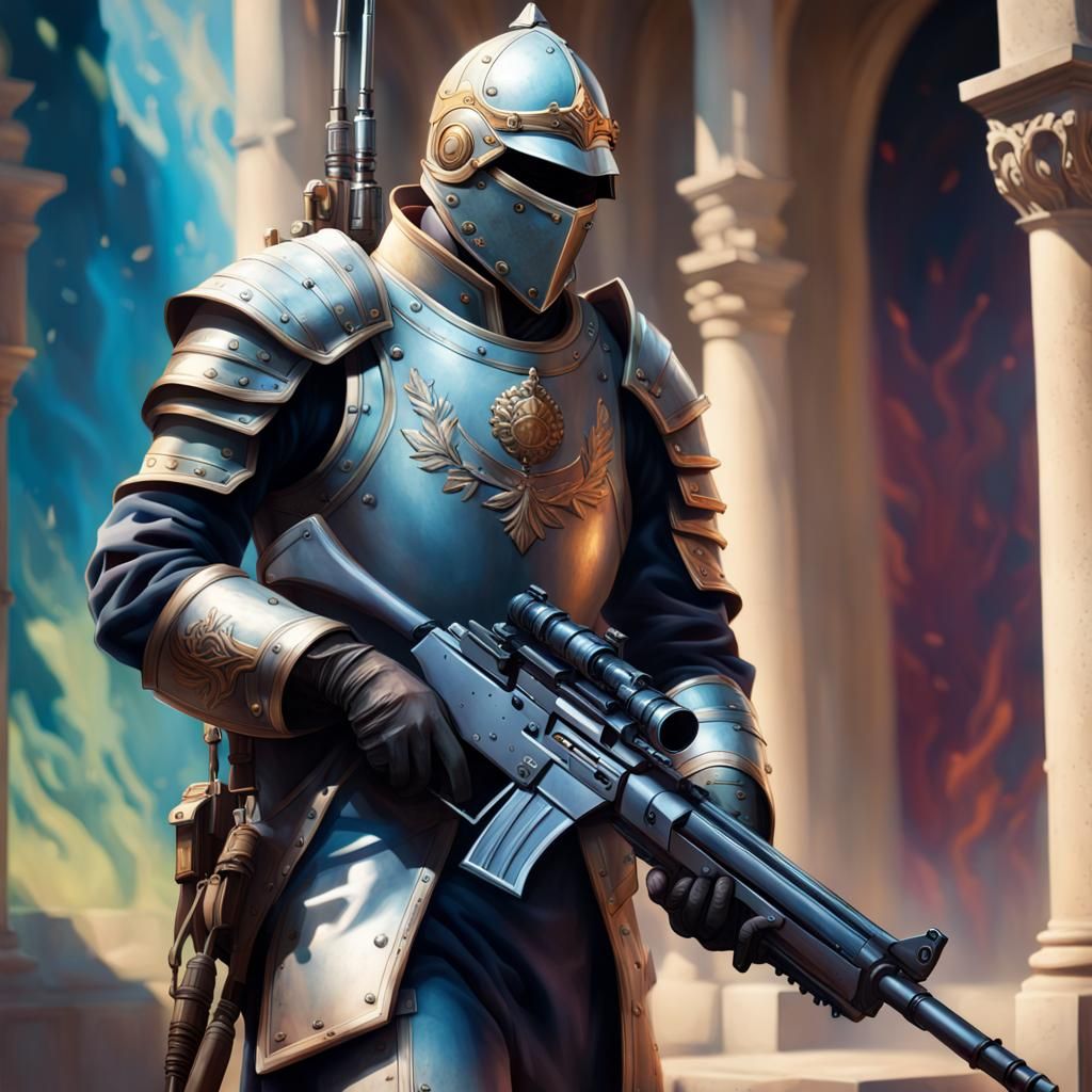 Un chevalier bien équipé