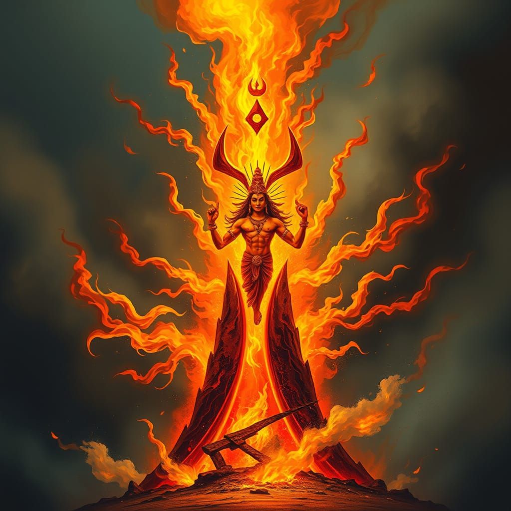 Sacred Shiva Inferno in Trishul Shape