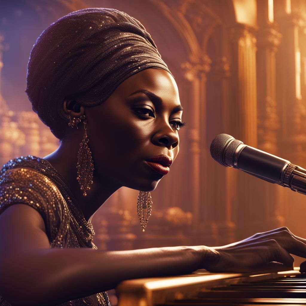 Nina Simone Feeling Good: Detailed Matte Painting
