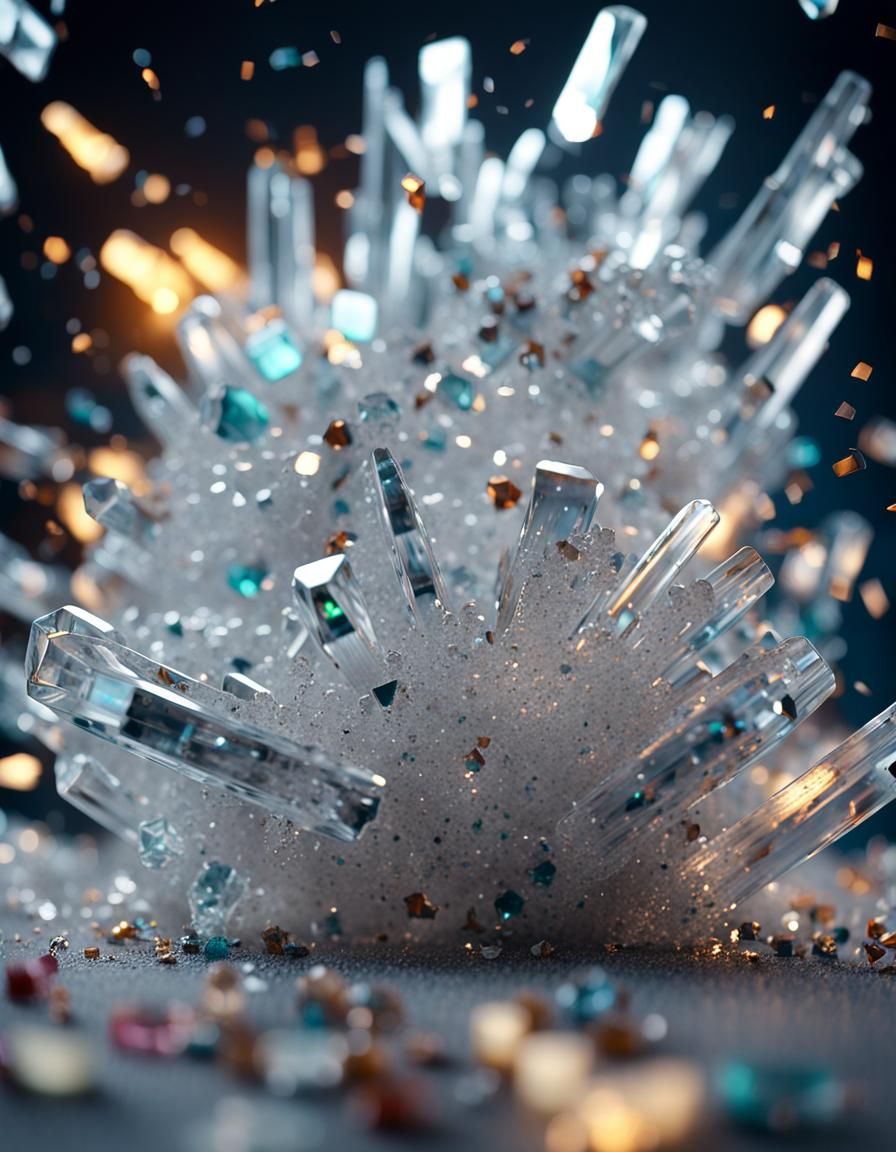 Shattering Ice Quartz Game Room Sculpture