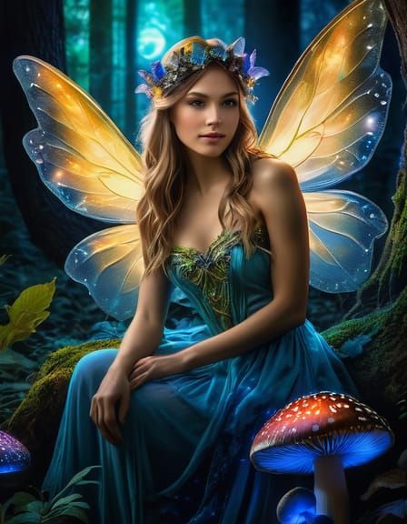 Enchanted Forest Fairy Portrait in Hyperdetailed Fantasy Art