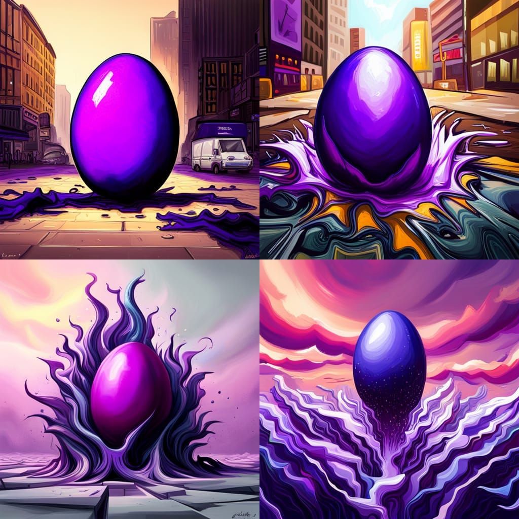 Purple Eggs Rule: Graffiti Splash Art