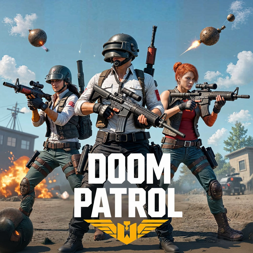 Gaming Clan Logo with PUBG Characters and Erangel Map