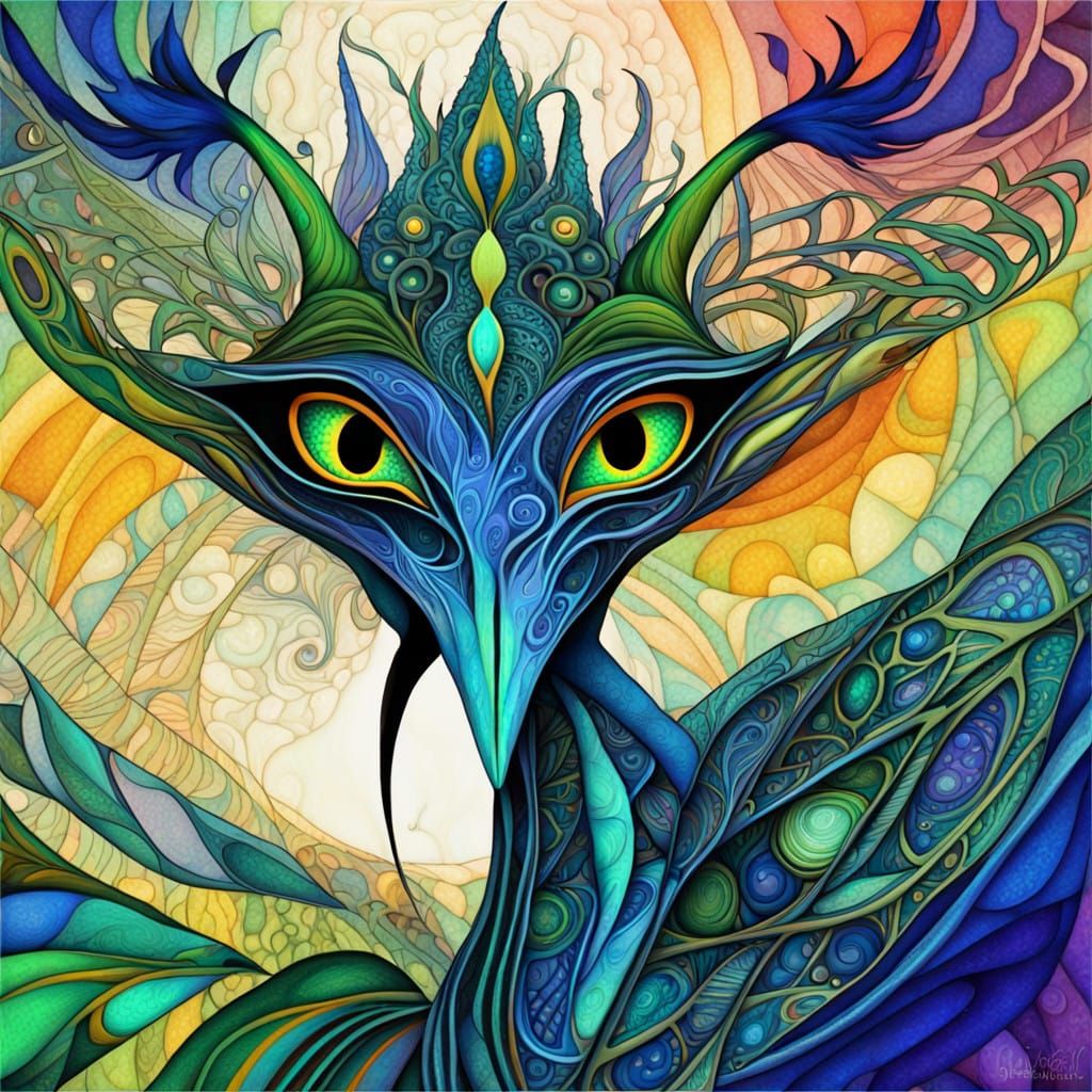 Surreal, Ethereal Witch Rises in Luminous, Bioluminescent Ma...